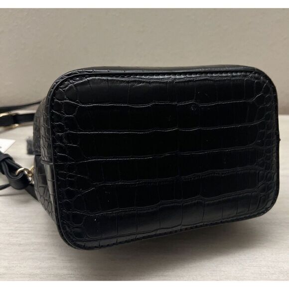 AOTA Elena Crossbody Bucket Bag Black Vegan Croc Rachael Zoe Fall Curation - Picture 9 of 15